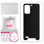 apgo Protective Skin Sticker for the back compatible with Ulefone Armor 7, Wrap Film, Foil, Vinyl - Pattern Carbon Black