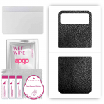 apgo Protective Skin Sticker for the back compatible with Motorola Razr 2023, Wrap Film, Foil, Vinyl - Pattern Black Leather