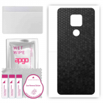 apgo Protective Skin Sticker for the back compatible with Motorola Moto G Play, Wrap Film, Foil, Vinyl - Pattern Black Honeycomb