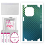 apgo Protective Skin Sticker for the back+sides compatible with Apple iPhone 15 Pro, Full Wrap Film, Foil, Vinyl - Pattern Carbon Chameleon CAKA1