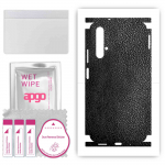 apgo Protective Skin Sticker for the back+sides compatible with Honor 20, Full Wrap Film, Foil, Vinyl - Pattern Black Leather