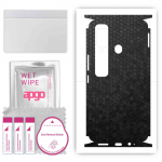 apgo Protective Skin Sticker for the back+sides compatible with Tecno Spark 7 Pro, Full Wrap Film, Foil, Vinyl - Pattern Black Honeycomb