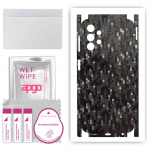 apgo Protective Skin Sticker for the back+sides compatible with Samsung Galaxy A13, Full Wrap Film, Foil, Vinyl - Pattern Carbon Black Pixel