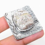 Natural Laguna Lace Agate Gemstone 925 Sterling Silver Pendant 1.58 z5r72