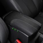 Must + s&uuml;siniknahast splaissiga autotarvikud keskkonsooli kaas k&auml;etoe karbi katte trimm Nissan X-Trail Rogue 2014 jaoks