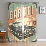 Autoteeninduse Reklaam Retro Disainikontseptsioon T&uuml;llist L&auml;bikumavad Kardinad Elutoa K&ouml;&ouml;gi Kaunistuseks Voile Organza Kardinad 135W x 114H(cm)
