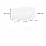 Paksendatud sahtlikarp Plastikust kingakarbid L&auml;bipaistev plastikust kingakarp Virnastatav kast Kingakorraldaja kingakarp 33x23x14cm