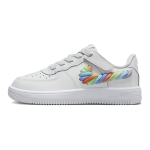 Nike Force 1 Low LV8 EasyOn PS Vikerkaarepael Swoosh Laste Tossud Valge Terra-Blush Aururoheline FN4890-100 26 white