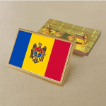 Moldova lipp Pross 2,5 * 1,5 cm tsingisulamist survevalu PVC v&auml;rvitr&uuml;ki kate Kuldne ristk&uuml;lik kuld
