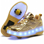 27-40 laste helendavad spordijalatsid saab laadida ja vahetada t&uuml;drukute valgust kiirgavate tossude vastu LED-laste helendavad tossud 27 valge