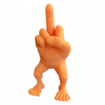 Jaladega keskmise s&otilde;rme kuju Keskmise s&otilde;rme kuju 3D-prinditud skulptuur Joke Trophy Avaleht 7.5cm oranž