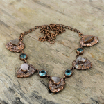 Roosa Kvarts Toores Kaelakee Elektroformeeritud Vask Kaelakee K&auml;sitsi Valmistatud Reguleeritav Kett Kaelakee &Scaron;veitsi Sinine Topaas V&auml;&auml;riskivi Ehted Naiste Kaelakee