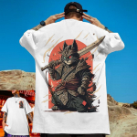 Loomade T-s&auml;rgid Meestele 3D Jaapani Samurai Kassi Prindiga Lahtine &Uuml;lem&otilde;&otilde;duline T-s&auml;rk Street Harajuku Topid Igap&auml;evane Vabaaja L&uuml;hikeste Varrukatega T-s&auml;rk S