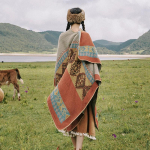 Naiste Patchwork Print Sall Ka&scaron;miir Feel reisilennuk tekk Pont&scaron;o keeb Pehme Soe Mugav vabaaja Stiilne Mitmek&uuml;lgne Sall s&uuml;gistalveks one size