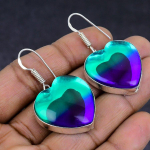 Bi-Color Tourmaline Gemstone 925 Sterling Silver gift Jewelry Earring 1.81 T0J83