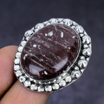 Cappuccino Jasper Gemstone 925 Sterling Silver gift Jewelry Ring Size 10 w4w94