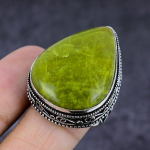 Green Opal Gemstone Handmade 925 Sterling Silver Gift Jewelry Ring Size 6 v1z64