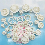 Kolb l&otilde;ikurid houseeker 33 tk fondant l&otilde;ikur k&uuml;psise k&uuml;psise vorm DIY 3D kaunistust&ouml;&ouml;riistad valge