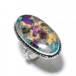 Natural Spiny Oyster Gemstone Handmade 925 Sterling Silver Ring Size 9 o1i67