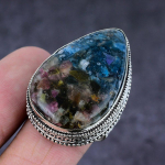 Natural Watermelon Tourmaline Gemstone 925 Sterling Silver Gift Ring S.9.5 b4g41