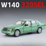 1/24 Benz W140 320SEL M&auml;nguautode mudelid, sulamist survevalu, heli ja valgusega tagaratta tagasit&otilde;mbamisfunktsioon S&otilde;idukite mudelid Kingituste kogumine