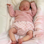 Realistlik 19-tolline Reborn Simulatsiooni Beebinukk August Pehme Puudutusega Riidest Keha Vasts&uuml;ndinud Nukud Armas Magav Taass&uuml;nni Nukk Lastele Lastep&auml;eva Kingitus cloth body