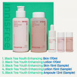 Innisfree Black Tea Youth Enhancing Skin Care Set(skin+lotion+ampoule+Travel set) 1Set