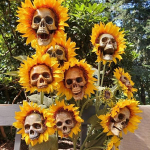 Jube pealuu p&auml;evalillelilled pealuufestival Kunst K&auml;sit&ouml;&ouml; Aiakaunistus Simulatsioon Lillekaunistused Halloweeni kaunistused A