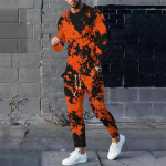 Meeste dressipluusikomplektid 3D-tr&uuml;kiga Meeste suurte m&otilde;&otilde;tudega pikkade varrukatega T-s&auml;rk P&uuml;ksid Jooksu&uuml;likond Mood Vabaaja T&auml;navariided Topid 2-osaline Riietus 3XL