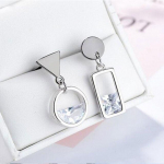 925 Sterling Silver Mood Trendikas allikavee k&otilde;rvar&otilde;ngad naistele Ringikujulised ruudukujulised tsirkoonist as&uuml;mmeetrilised k&otilde;rvar&otilde;ngad S-E518