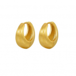 1 paar naiste huggie k&otilde;rvar&otilde;ngaid matt metallist retro prantsuse stiilis galvaniseeritud &uuml;hev&auml;rviline C-kujuline iga p&auml;ev kuldne