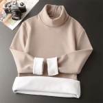 Pluss sametist paks kampsun meeste s&uuml;gisene k&otilde;rge kaelusega pikkade varrukatega kampsunid meeste termosviiter XXL