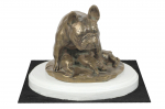 French Bulldog, Frenchie I - dog figurine, figure on a white base, trophy for Art-Dog dog show exhibition