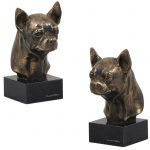 Chihuahua short-haired, Chihuahua smooth I - Dog statue, bust on stone base, sculpture, trophy for dog show by Art-Dog brand