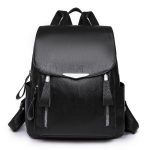 Naiste klapiga seljakott, &uuml;hev&auml;rviline PU-nahast, suure mahutavusega naiste p&auml;evakott, seljakotid, vabaaja koolikott 27x10x30cm must