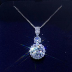 Serenity P&auml;ev 10ct Moissaniit Kaelakee S925 H&otilde;be Plaatineeritud D V&auml;rv Vvs1 Tilgakujuline Ripats Kett Peened Ehted Naistele Kingitus 45cm