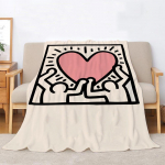 Keith Haringi Dekoratiivne Tekk Kuninglik Suurus R&auml;tik Diivanitekid & Viskad mikrokiust voodipesu interj&ouml;&ouml;ri koju kohev ruuduline 30x40in