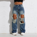 Shascullfites Melody Sinine Pesu Rebenenud Retro Sirge S&auml;&auml;rega Naiste P&uuml;ksid Denim P&uuml;ksid Jeans Lai Streetwear XL