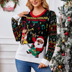 Naiste moekas punane j&otilde;uluvana pikkade varrukatega kampsun XL must