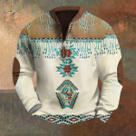 Meeste Retro Casual gradienttr&uuml;kiga kampsun L beež