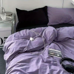 Multikas Nahas&otilde;bralik Voodi Neljaosaline Komplekt, Tekikott, Voodilina, &Uuml;hiselamutarbed &Uuml;hekohaline Kahekohaline Kolmeosaline Komplekt 1.2m bed black