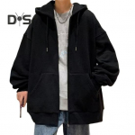 Meeste s&uuml;gistalvine kapuuts Paks fliisvoodriga kapuutsiga pikad varrukad suurte taskutega, &uuml;hev&auml;rvilised lahtised elastsed k&auml;tised, n&ouml;&ouml;riga naisjope, paar sport L must