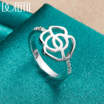 925 Pure Silver Flower AAA Tsirkoon S&otilde;rmus Mood Pulmaehted 7#