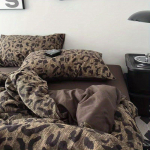 Retrostiilis pestud puuvillane voodilina tekikate, neljaosaline komplekt, &uuml;li&otilde;pilaste &uuml;heinimesetuba, kolmeosaline voodipesukomplekt 2.0m 4pcs leopard