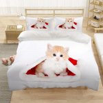 Armas Lemmikloomakassi Voodipesukomplekt Loomaprindiga Katted &Uuml;he Kahekohaline King Queen Suurus Tekikott Kassipoja Muster Pol&uuml;ester Tekikate 135x200cm 2pcs