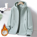 S&uuml;gis/talv moesuund, &uuml;hev&auml;rviline ka&scaron;miirjakk, naiste vabaaja, mugav paks soe mantel 3XL heleroheline v&auml;rv