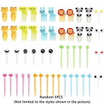 Loomade puuviljakahvliga toidukvaliteediga plastikust minimultifilmid lastele koogid puuviljad hambaork Bento l&otilde;unas&ouml;&ouml;k Bento tarvikud peokaunistus kingitus 5PCS