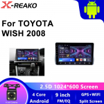 Juhtmevaba CarPlay Andorid Auto autoraadio Toyota Wish 2008 AI h&auml;&auml;lega multimeedia GPS 2din autoraadio 4 core 1GB+32GB carplay