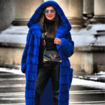 Kunstkarusnahast mantel kapuutsiga puuvillane mantel, paksendatud ja pikendatud villane mantel naiste mantel tuulejope 5XL safiirsinine v&auml;rv