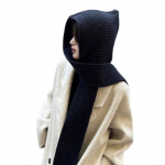 Kootud m&uuml;ts integreeritud salliga Tuulekindel paks peakattega m&auml;hitud disainm&uuml;ts k&otilde;rvakaitse fotograafia m&uuml;ts &uuml;mberp&ouml;&ouml;ratav salli v&auml;lism&uuml;tsi must